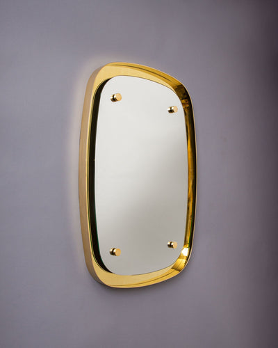 Commune Collection image 1 of a Backlit Halo Mirror Large made-to-order.  Shown in Polished Brass.