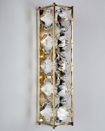 Vintage Collection image 1 of a pair of Bakalowits crystal sconces antique in a Original Lacquered Brass finish.