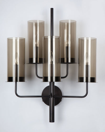  Collection image 1 of a Blackened Brass and Champagne Glass Sconce made-to-order in a Oil Rubbed Bronze finish.