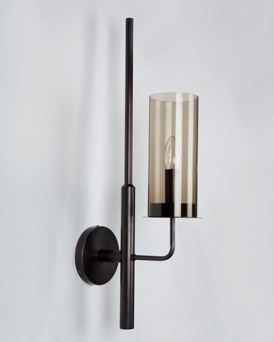  Collection image 1 of a Blackened Brass and Champagne Glass Sconce made-to-order in a Oil Rubbed Bronze finish.