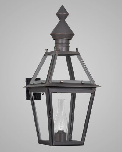 Scofield Lighting Collection image 1 of a Boston Exterior Wall Lantern Large made-to-order in a Bronzed Copper finish.