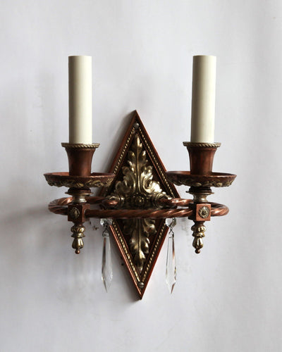 Vintage Collection image 1 of a pair of Caldwell Bronze and Silver Sconces antique in a Original Antique Finish finish.