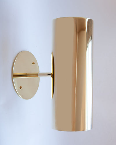 Commune Collection image 1 of a Can Exterior Wall Downlight made-to-order.  Shown in Polished Brass with optional solid shade.