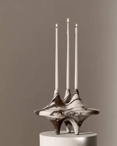 M.Fisher Collection image 1 of a Candelabra 3, Calacatta Viola made-to-order.