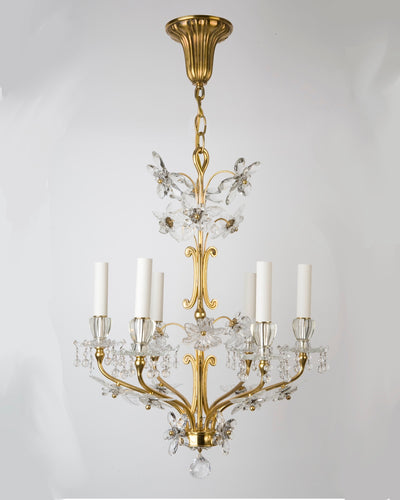 Vintage Collection image 1 of a Crystal Flower Chandelier antique.