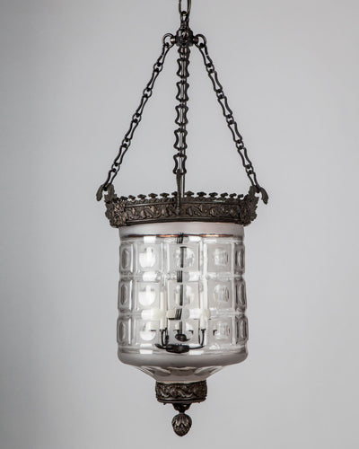 Vintage Collection image 1 of a Cut Glass Bell Jar Lantern antique in a Darkened Bronze finish.