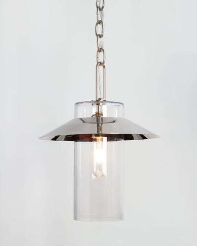 Commune Collection image 1 of a Cylinder Hanging Lantern made-to-order.  Shown in Polished Nickel.