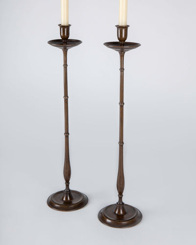 Vintage Collection image 1 of a pair of Dark Brass Candlesticks antique in a Original Darkened Brass finish.
