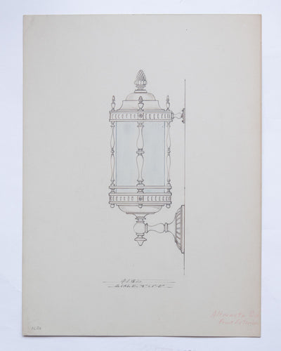 Vintage Collection image 1 of a Drawing of Exterior Wall Lantern antique.