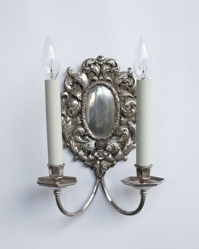 Vintage Collection image 1 of a Foliate Silverplate Sconces antique.