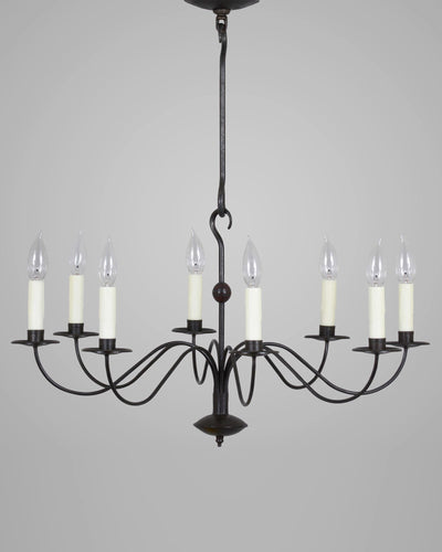 Scofield Lighting Collection image 1 of a French Single Tier Chandelier Medium made-to-order.  Shown in Aged Tin.