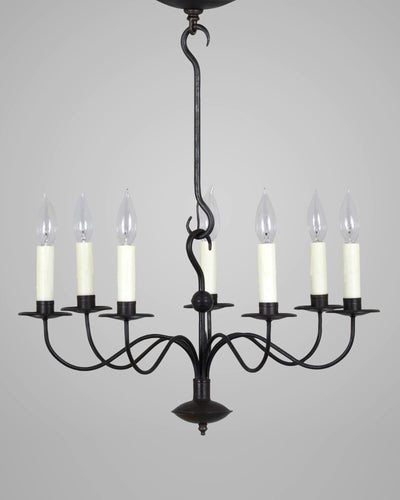 Scofield Lighting Collection image 1 of a French Single Tier Chandelier Small made-to-order.  Shown in Aged Tin.