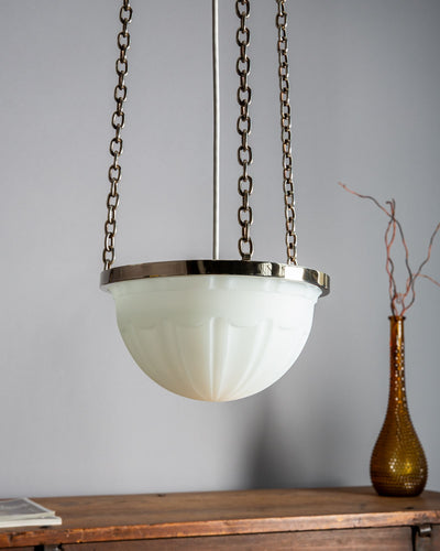 Vintage Collection image 1 of a Frosted Fluted Glass Dome Pendant antique.