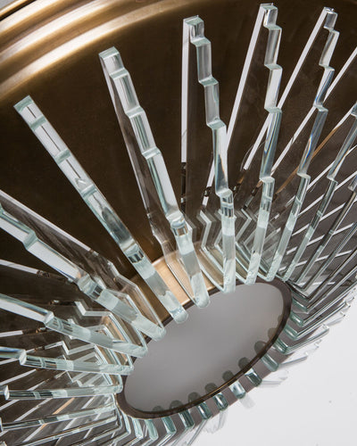  Collection image 1 of a Glass Ray Chandelier made-to-order.  Shown in Antique Brass.