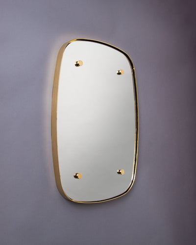 Commune Collection image 1 of a Halo Mirror Large made-to-order.  Shown in Polished Brass.