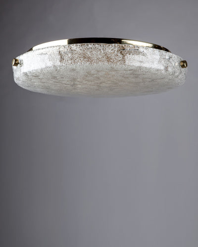 Vintage Collection image 1 of a Hillebrand glass flush mount antique in a Light Antique Brass finish.