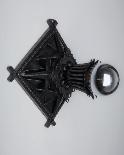 Vintage Collection image 1 of a pair of Italian iron sconces antique in a Original Blackened Iron finish.