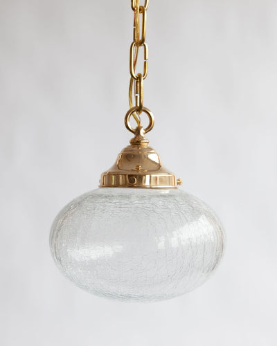 Remains Lighting Co. Collection image 1 of a Jade Hand Blown Glass Pendant made-to-order.  Shown in Polished Brass.