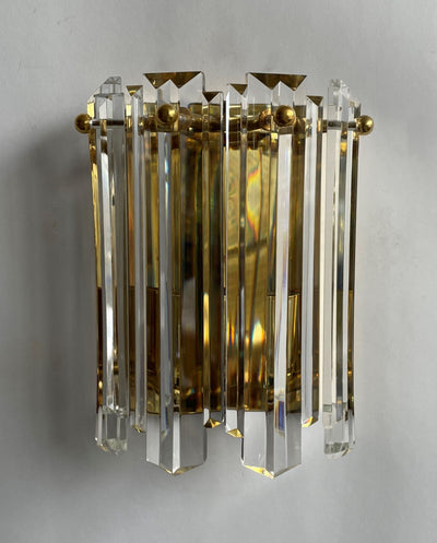 Vintage Collection image 1 of a pair of Kalmar Sconces with Faceted Glass antique in a Original Antique Finish finish.