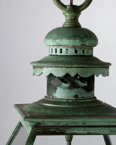 Vintage Collection image 1 of a Tapered Verdigris Lantern antique.