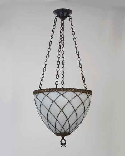 Vintage Collection image 1 of a Leaded Glass Lattice Chandelier antique.