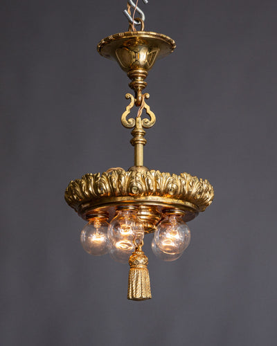 Vintage Collection image 1 of a Leafy Warm Brass Pendant antique.