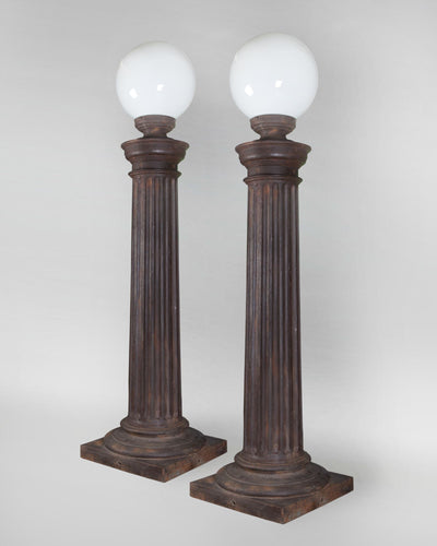 Vintage Collection image 1 of a pair of Iron Column Post Lights antique.