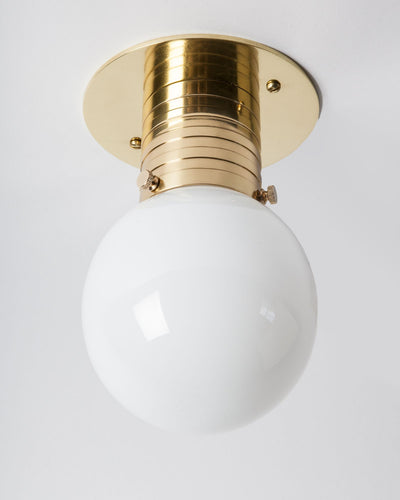 Commune Collection image 1 of a Mini Globe Flush Mount made-to-order.  Shown in Polished Brass.
