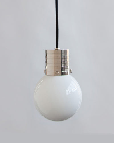 Commune Collection image 1 of a Mini Globe Pendant made-to-order.  Shown in Polished Nickel.