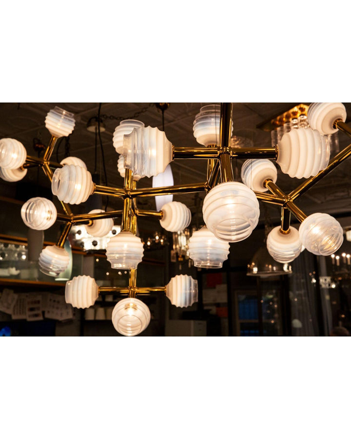 Nebula Chandelier with Beehive Glass by Robert and Trix Haussmann