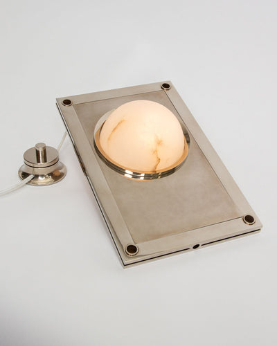 M.Fisher Collection image 1 of a Nima Table Light made-to-order.  Shown in German Silver with White fabric wire.