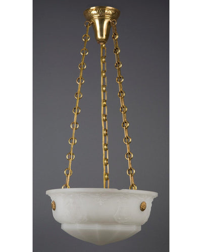 Vintage Collection image 1 of a Opaline glass chandelier antique.