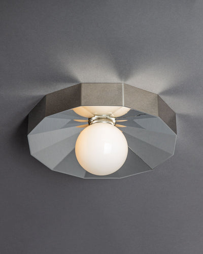 Commune Collection image 1 of a Origami Flush Mount made-to-order.  Shown in Polished Nickel.