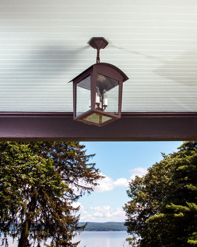 Remains Lighting Co. Collection image 1 of a Paul 13 Exterior Lantern made-to-order.  Shown in Dark Waxed Bronze.