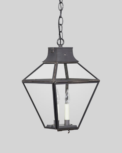 Scofield Lighting Collection image 1 of a Salem Exterior Hanging Lantern made-to-order.  Shown in Bronzed Copper.