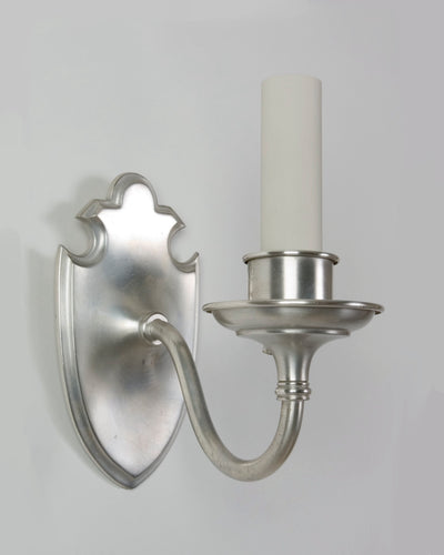 Vintage Collection image 1 of a pair of Shieldback Sterling Bronze Sconce antique.