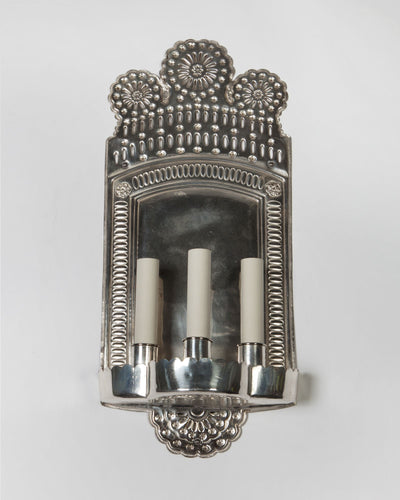 Vintage Collection image 1 of a pair of Silver repousee sconces antique.
