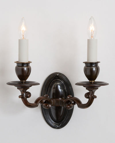 Vintage Collection image 1 of a pair of Sterling Bronze Sconces antique.