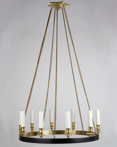 Vintage Collection image 1 of a Ten Light Hoop Chandelier antique.