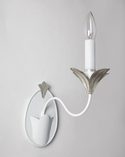 Scofield Lighting Collection image 1 of a Tulip Bobeche Sconce made-to-order.  Shown in White Tole with optional White Gold Leaf.