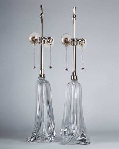 Vintage Collection image 1 of a pair of Val St. Lambert Lamps antique.