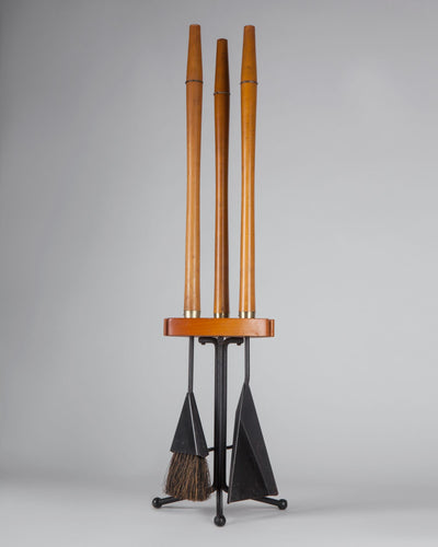 Vintage Collection image 1 of a Walnut Fireplace Tool Set antique in a Original Antique Finish finish.