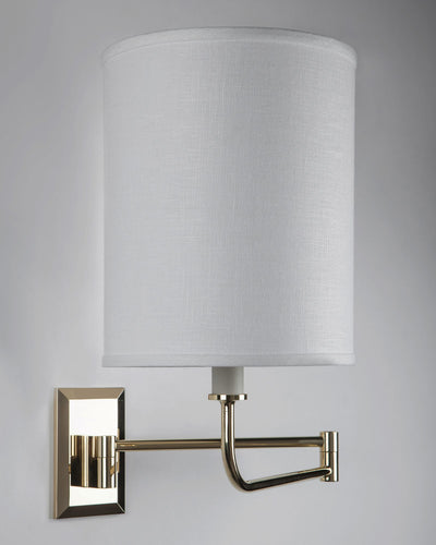 Remains Lighting Co. Collection image 1 of a Aloysius Swing Arm Sconce made-to-order.  Shown in Polished Brass.