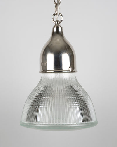 Vintage Collection image 1 of a Aluminum Crouse Hinds Pendant with Holophane Glass antique.
