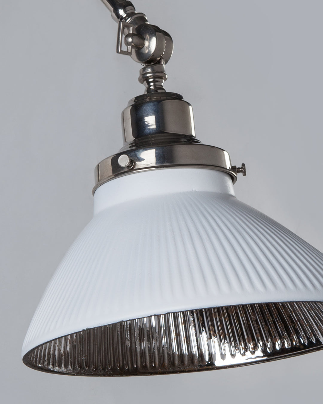 Articulated Sconce with Vintage Mercury Glass Shade