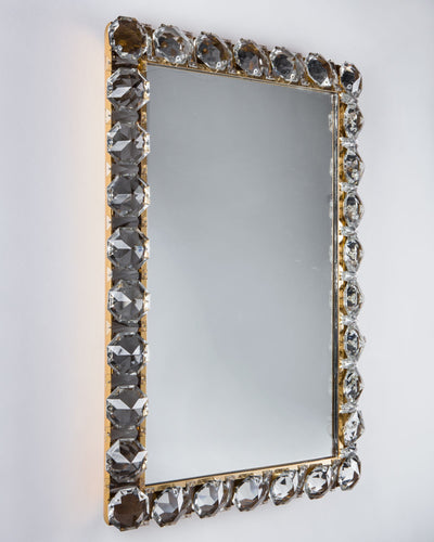 Vintage Collection image 1 of a Bakalowits Illuminated Mirror with Faceted Crystals antique in a Original Antique Finish finish.