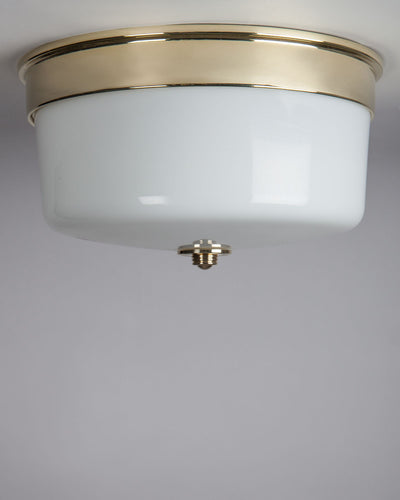 Remains Lighting Co. Collection image 1 of a Bella Flush Mount made-to-order.  Shown in Polished Brass.