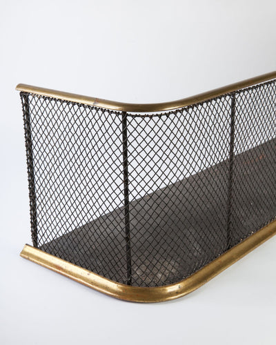 Vintage Collection image 1 of a Brass and Woven Wire Mesh Fireplace Fender antique.