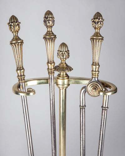 Vintage Collection image 1 of a Brass Fireplace Tools and Stand by Sterling Bronze Co. antique.