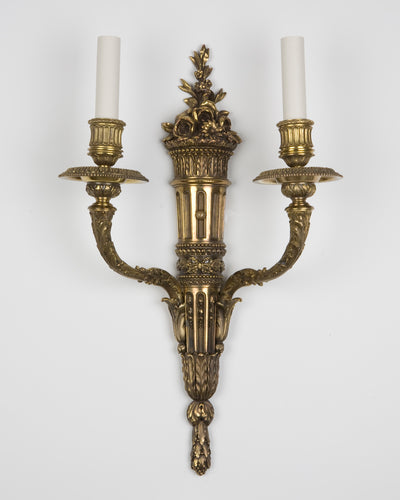 Vintage Collection image 1 of a pair of Brass Foliate Sconces by E. F. Caldwell Co. antique.